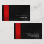 Trendy Stijlvol Rood Donkergrijs Modern Elegant Visitekaartje (Voorkant / Achterkant)