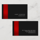 Trendy Stijlvol Rood Zwart Modern Elegant Minimali Visitekaartje (Voorkant / Achterkant)