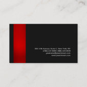 Trendy Stijlvol Rood Zwart Modern Elegant Minimali Visitekaartje (Achterkant)