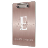 Trendy Stijlvol Roos Goud Geborsteld Metaal Monogr Klembord (Links)