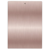 Trendy Stijlvol Roos Goud Geborsteld Metaal Monogr Klembord (Achterkant)