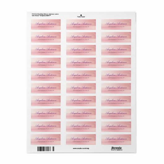 Trendy Stijlvol roze handschrift Modern Feminine Etiket (Full Sheet)