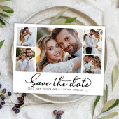 Trendy stijlvol script 3 foto collage bruiloft save the date