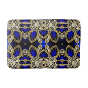 trendy stijlvol turkooise Gold deep blue Badmat
