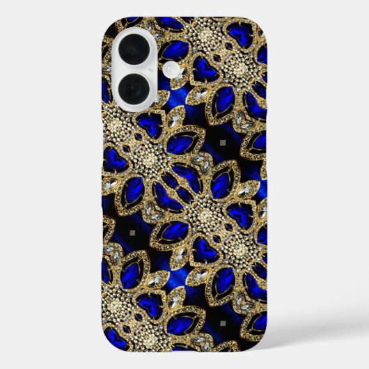 trendy stijlvol turkooise Gold deep blue Case-Mate iPhone Case (Achterkant)