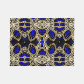 trendy stijlvol turkooise Gold deep blue Fleece Deken (Voorkant (Horizontaal))