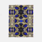 trendy stijlvol turkooise Gold deep blue Fleece Deken (Voorkant)