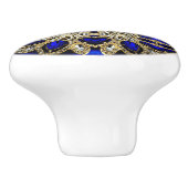 trendy stijlvol turkooise Gold deep blue Keramische Knop (Zijkant)