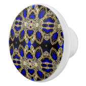 trendy stijlvol turkooise Gold deep blue Keramische Knop (Rechts)