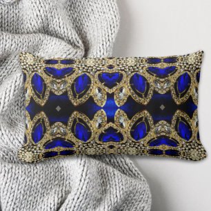 trendy stijlvol turkooise Gold deep blue Kussen