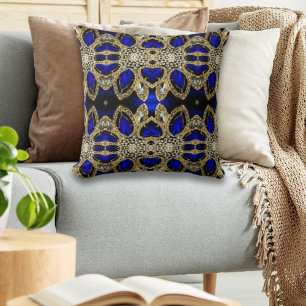 trendy stijlvol turkooise Gold deep blue Kussen