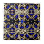 trendy stijlvol turkooise Gold deep blue Tegeltje (Voorkant)
