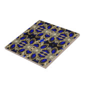 trendy stijlvol turkooise Gold deep blue Tegeltje (Zijkant)