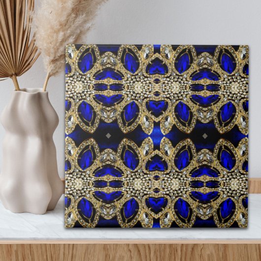 trendy stijlvol turkooise Gold deep blue Tegeltje