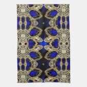 trendy stijlvol turkooise Gold deep blue Theedoek (Verticaal)