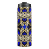 trendy stijlvol turkooise Gold deep blue Thermosbeker (Voorkant)