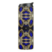 trendy stijlvol turkooise Gold deep blue Thermosbeker (Gedraaid links)
