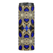 trendy stijlvol turkooise Gold deep blue Thermosbeker (Achterkant)