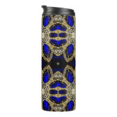 trendy stijlvol turkooise Gold deep blue Thermosbeker (Geroteerd rechts)