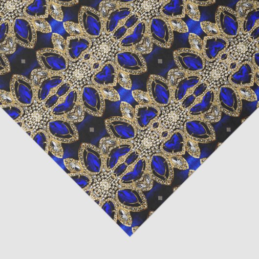 trendy stijlvol turkooise Gold deep blue Tissuepapier (Detail)