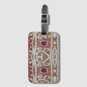 trendy, stijlvol zilver goud met ruw bohemen bagagelabel (Voorkant (verticaal))