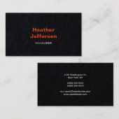 Trendy stijlvol zwart, modern, gebold lettertype visitekaartje (Voorkant / Achterkant)