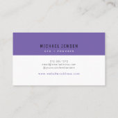Trendy stijlvolle Amethist Modern minimaal Visitekaartje (Achterkant)