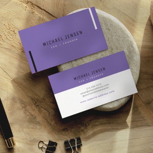 Trendy stijlvolle Amethist Modern minimaal Visitekaartje