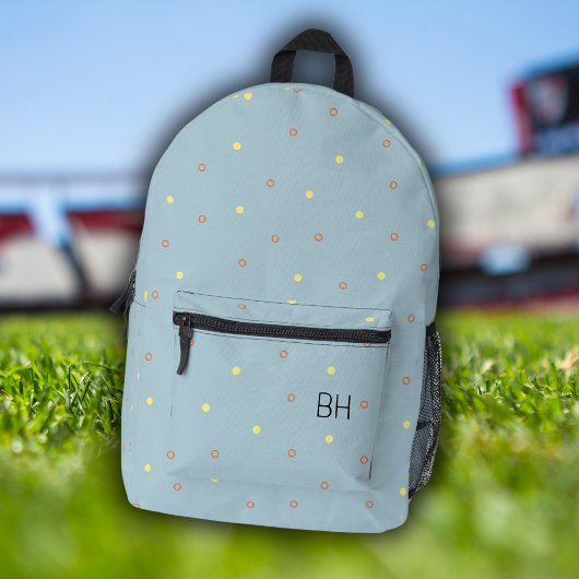 Trendy Stijlvolle Blauwe Polka Dots Monogram Initi Bedrukte Rugzak