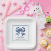 Trendy Stijlvolle Bow Graduation Party Papieren Bordje (Feest)