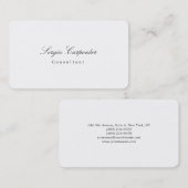 Trendy Stijlvolle Eenvoudige Plain Wit Minimalisti Visitekaartje (Voorkant / Achterkant)