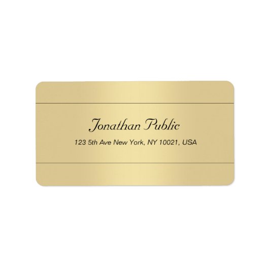 Trendy stijlvolle, eenvoudige Sjabloon Gold look-a Etiket (Voorkant)