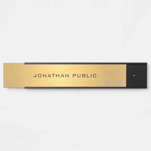 Trendy Stijlvolle Glam Gold Modern Eenvoudige Sjab Deurbordje (Voorkant)