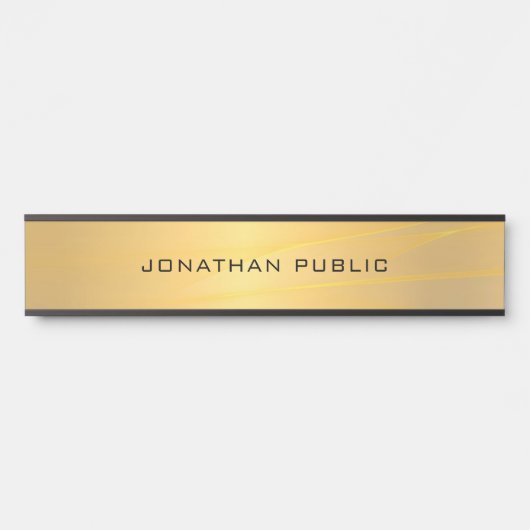 Trendy Stijlvolle Glam Gold Modern Eenvoudige Sjab Deurbordje (Voorkant)
