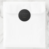 Trendy stijlvolle grijze houten bedrijfsnaam ronde sticker (Tas)