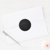 Trendy stijlvolle grijze houten bedrijfsnaam ronde sticker (Envelop)