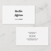 Trendy Stijlvolle Handgeschreven Professional Plai Visitekaartje (Voorkant / Achterkant)