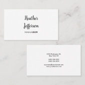 Trendy Stijlvolle Handgeschreven Professional Plai Visitekaartje (Voorkant / Achterkant)