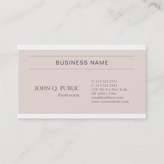 Trendy stijlvolle kleuren Modern schoon chique ont Visitekaartje (Voorkant)