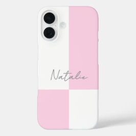 Trendy Stijlvolle Kleurenblok Chic gepersonaliseer iPhone 16 Hoesje