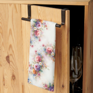 Trendy Stijlvolle Kleurrijke Aquarel Bloem Chic Theedoek