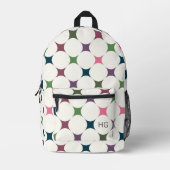 Trendy stijlvolle kleurrijke monogram Initialen Bedrukte Rugzak (Voorkant)