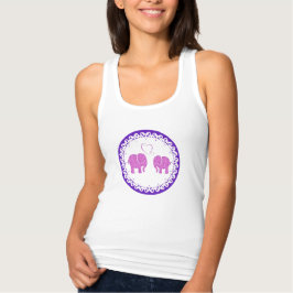 Trendy stijlvolle meisjesachtige leuke olifanten v tanktop