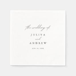 Trendy stijlvolle minimalistische script bruiloft servet