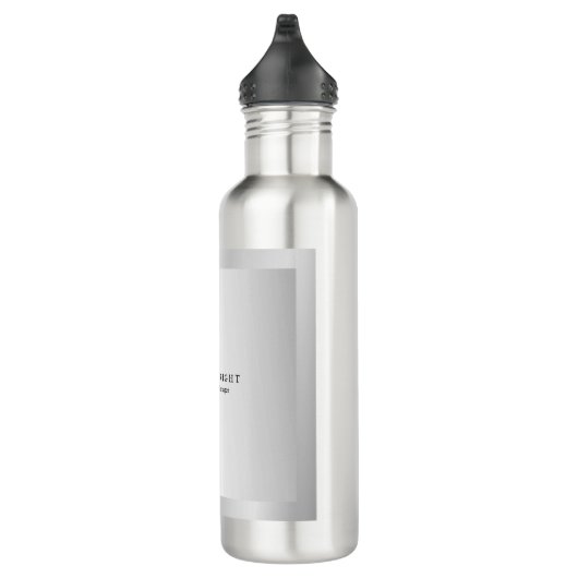Trendy Stijlvolle Modern Minimalist Silver Grey Tw Waterfles (Rechts)