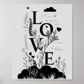 Trendy Stijlvolle Moderne Monochrome Quote Love Ar Poster (Voorkant)