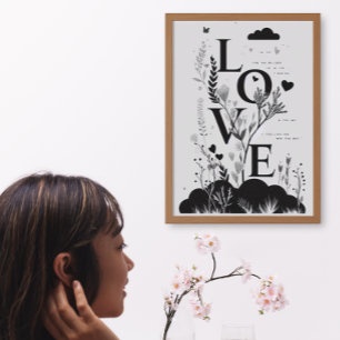 Trendy Stijlvolle Moderne Monochrome Quote Love Ar Poster