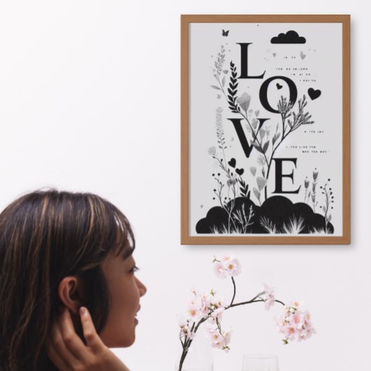 Trendy Stijlvolle Moderne Monochrome Quote Love Ar Poster