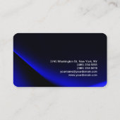 Trendy stijlvolle monogram blauwe kapper visitekaartje (Achterkant)