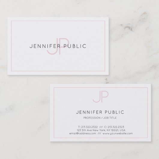 Trendy stijlvolle monogram professionele Sjabloon Visitekaartje (Voorkant / Achterkant)
